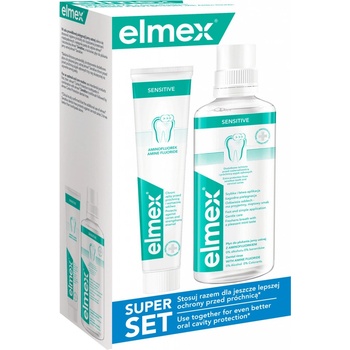 Elmex Sensitive sada 400 ml + zubní pasta Sensitive 75 ml