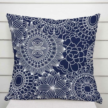 Biante Sandra SA-273 Biele mandaly na tmavo modrom 45 x 45 cm