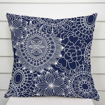 Biante Sandra SA-273 Biele mandaly na tmavo modrom 50 x 70 cm