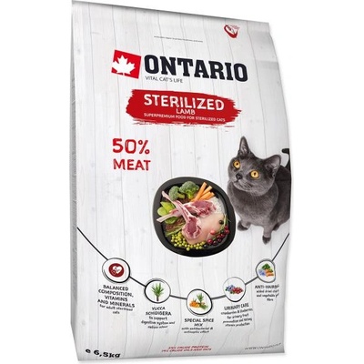 ONTARIO Cat Sterilised Lamb 6, 5kg храна за котки