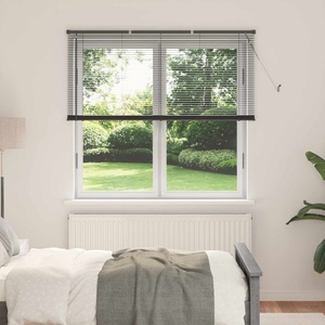vidaXL Венецианска щора Сребристо сиво 150 x 150 cm 25 mm ПВЦ (42003691)