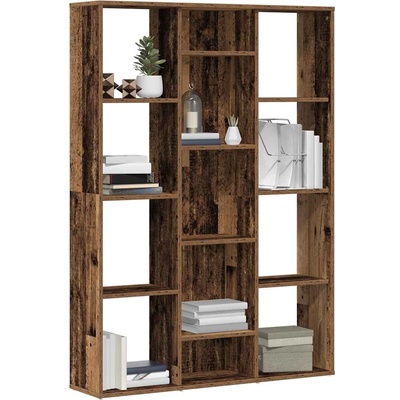 Разделител за стая/библиотека, старо дърво, 100x24x140 см, ПДЧ (855842)