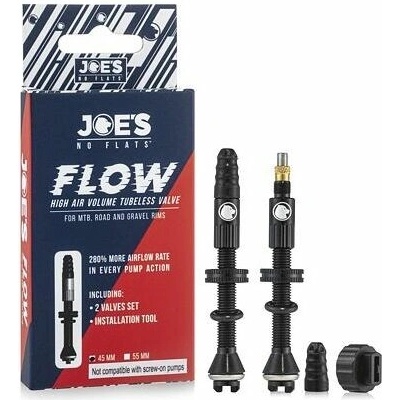 Cyklistické ventilky JOE'S FLOW HIGH AIR VOLUME VALVE 45MM - PAIR Dummy