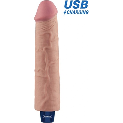 Lovetoy REAL SOFTEE Rechargeable Vibrating Dildo Flesh 21 cm