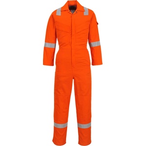 Portwest bizflame plus lightweight fr28 / Огнеупорен светлоотразителен гащеризон, антистатичен - оранжев xs (fr28orrxs)