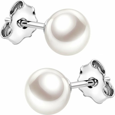 Zlaton Náušnice bílé zlato s perlou pecky 0.60cm 1.15g 000821402250