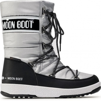 Moon Boot JR Girl quilted WP detské snehule strieborná