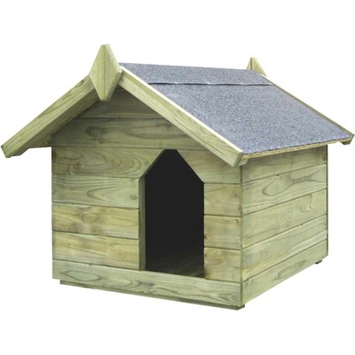 vidaXL Zahradní psí bouda s otevírací střechou impregnovaná borovice 75 x 78 x 65 cm 9799.45149