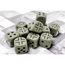 Sada 12 kostek Chessex Germany War Dice Opaque Dark Grey/black 16mm d6