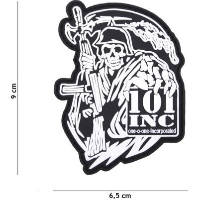 Gumová nášivka 101 Inc Reaper Gun - čierna