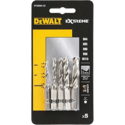 Dewalt Sada závitníkov s vrtákom IMPACT, 5 ks, DT50060-QZ