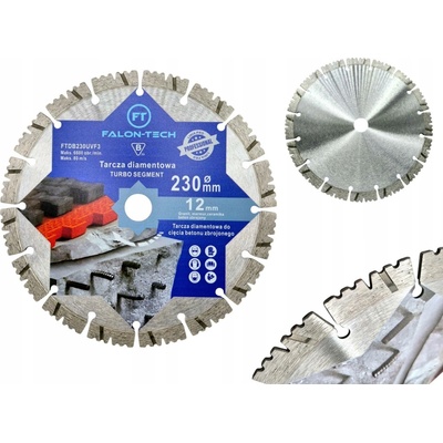 DIAMANTOVÝ KOTOUČ 230MM PRO ŘEZÁNÍ TVRDÉHO BETONU, ŽELEZOBETONU, KOSTEK A CIHEL