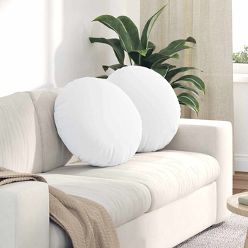 vidaXL Възглавници за седалки 2 pcs Бяло Ø50 x 19 см текстил (42014168)