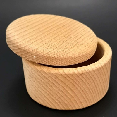 AMADEA Dřevěná slánka s víčkem masivní dřevo 9 x 5,5 cm