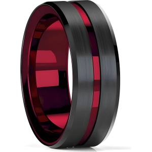 HARAHU Пръстен AR-32085 - Черен / Червен / 55mm KP32085