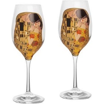 Image 1 of Lancaster Чаши за вино с репродукция целувката на Густав Климт dg038