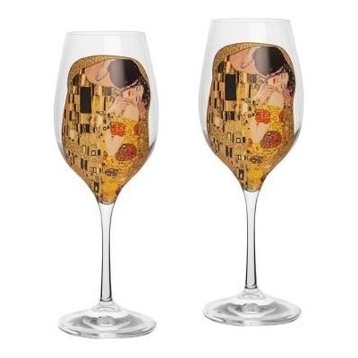 Lancaster Чаши за вино с репродукция целувката на Густав Климт dg038
