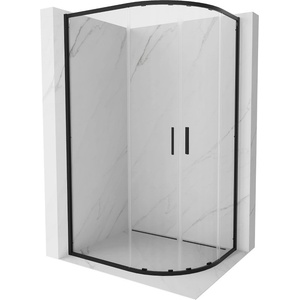 Mexen Exo-S Duo асиметрична овална плъзгаща се душ кабина 100 x 80 см, прозрачна, (8132-100-080-70-00)