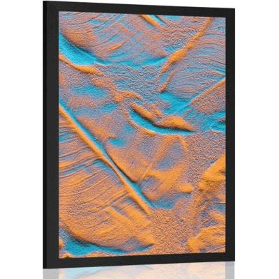 Plakát textura listů na písečné pláži - 40x60 black