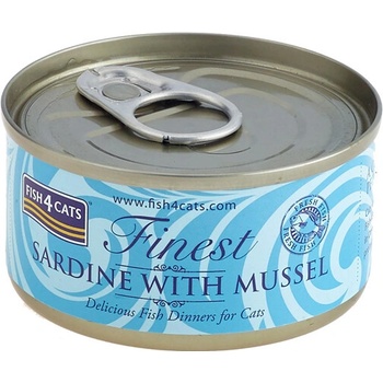 Fish4Cats Finest sardinka s mušlemi 70 g