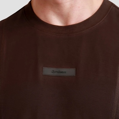 GymBeam tričko Oversized Unstoppable Brown
