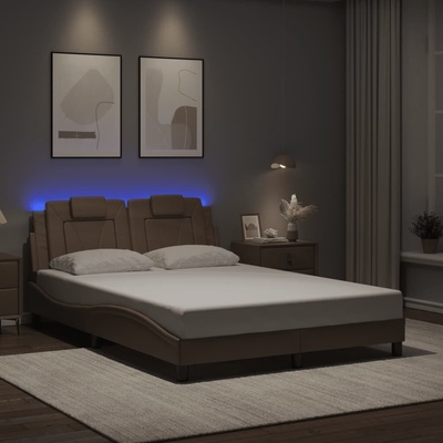 vidaXL 11461.3214012 Rám postele Viana s LED bez matrace cappuccino