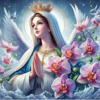 Norimpex - Puzzle Diamant painting: Virgin Mary with angel wings 30x40cm - 1 - 39 piese