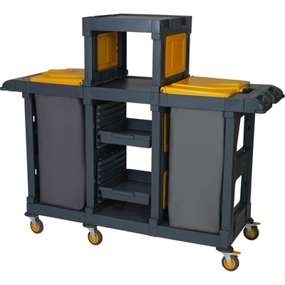 UCTEM-PLAS UP-Количка за почистване с капак, 2 чувала и отделения за кофа и препарати 166x53xh140cm (AC1465) (0133297)