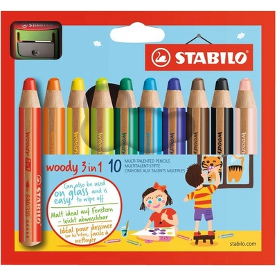Stabilo Woody 3 v 1 so strúhadlom 880/10-2 10 ks