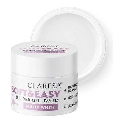 Claresa stavebný gél na nechty Soft & Easy MILKY WHITE 45 g