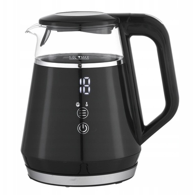 ExtraLink KAMI-CZ-010-30 стъклен чайник 1 L 1100 W черен (KAMI-CZ-010-30)