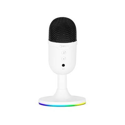 Marvo MIC-06 WH, herní/streamovací mikrofon, MIC-06, bílá, RGB podsvícení, vstup pro sluchátka