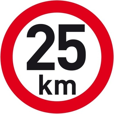 Samolepka reflexní rychlost 25 km, průměr 200 mm