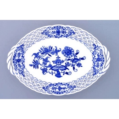 Cibulák originál cibuľový porcelán Košík prelamovaný 24 cm
