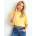 Cropped blouse solid yellow krémová