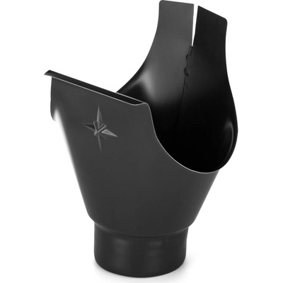 Evromat Kotlík pre odkvap 333 mm 100 mm pozink lak RAL 9005 čierny