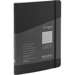 Fedrigoni Тетрадка Ecoqua , A5, картонена корица, със скрита спирала, 70 листа, черна (19042108)