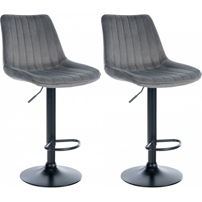 Design-Shop Toni samet Tmavě šedá / černá 2 ks