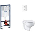 GROHE Rapid SL - Комплект от предстена инсталация, тоалетна чиния, седалка SoftClose и бутон Arena Cosmopolitan, алпийско бяло SANI11BB3118 (SANI11BB3118)