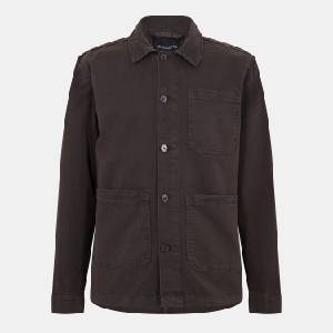 Brave Soul Риза с дълъг ръкав Brave Soul Mens Twill Cotton Long Sleeve Overshirt - Charcoal