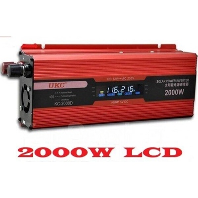 UKC Инвертор на напрежение ukc kc-2000d, 12v - 220v, 2000w, lcd (kc-2000d)