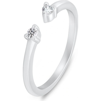 Brilio Silver Strieborný otvorený prsteň s čírymi zirkónmi RI123W