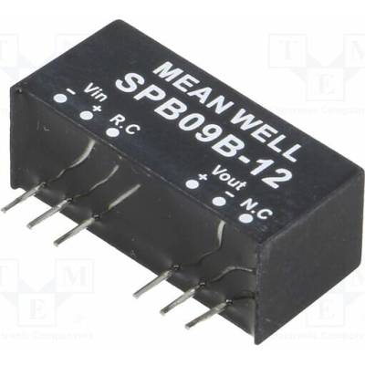 MEAN WELL SPB09B-12 Měnič: DC/DC; 9W; Uvst: 18÷36VDC; Uvýst: 12VDC; Ivýst: 0÷750mA; SIP8
