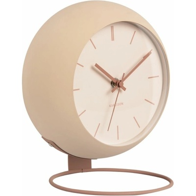Present Time Pískově hnědé kovové stolní hodiny Haleen 21 cm