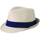 Myrtle Beach Letný klobúk MB6564 Přírodní / tmavě modrá