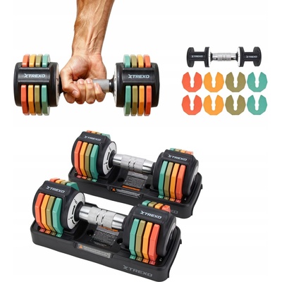 Xtrexo Litinové nastavitelné jednoručky 2 x 5 kg