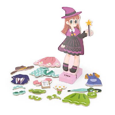 Магнитна кукла за обличане с дрехи - Viga Toys