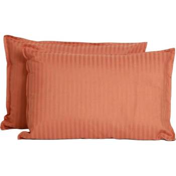 Dilios Комплект две калъфки за възглавница 50/70 см СЕВИЛЯ ЛУКС оранжево памучен сатен райе