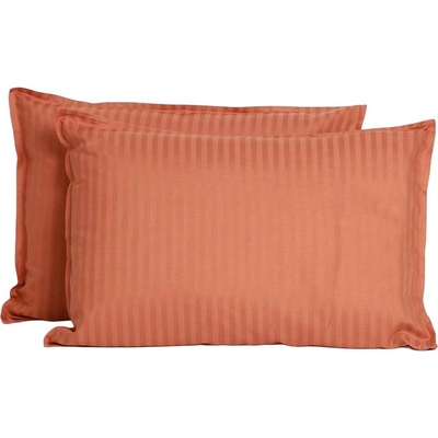 Dilios Комплект две калъфки за възглавница 50/70 см СЕВИЛЯ ЛУКС оранжево памучен сатен райе