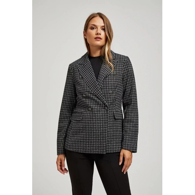 Moodo Double-breasted blazer with decorative buttons čierna šedá